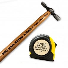 Special Fathers Day Gift Bundle For Dad Tool Hammer Tape Measure