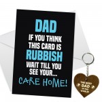Funny Card And Keyring Bundle for Dad Fathers Day Birthday Card 