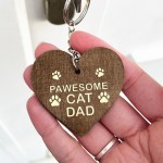 Funny Birthday Fathers Day Gift From Cat Engraved Keyring