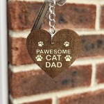 Funny Birthday Fathers Day Gift From Cat Engraved Keyring