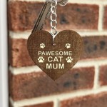 Funny Birthday Gift From Cat Engraved Keyring CAT MUM Gift Joke