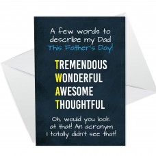 FUNNY Fathers Day Card Rude Fathers Day Card Adult Humour Joke