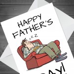 Funny Fathers Day Card Asleep Dad Cards Joke Humour Card For Dad