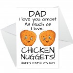 Funny Joke Father's Day Card Chicken Nugget Theme Fathers Day