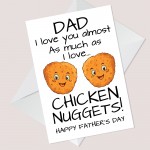 Funny Joke Father's Day Card Chicken Nugget Theme Fathers Day