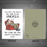 Funny Card For Him On Fathers Day SNORES Joke Humour Fathers Day