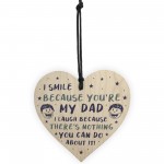 Funny Rude Fathers Day Card Gift For Dad Wood Heart Joke