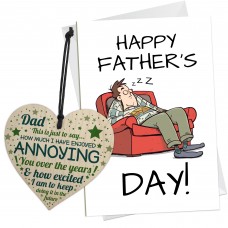 Fathers Day Gift Bundle A6 Card And Heart Funny Fathers Day Gift