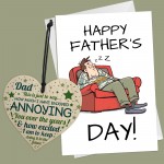 Fathers Day Gift Bundle A6 Card And Heart Funny Fathers Day Gift