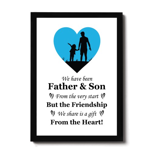 Father And Son Fathers Day Print Birthday Gift For Dad Son