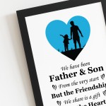 Father And Son Fathers Day Print Birthday Gift For Dad Son