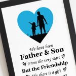 Father And Son Fathers Day Print Birthday Gift For Dad Son