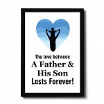 Father And Son Framed Print Fathers Day Gift For Dad From Son