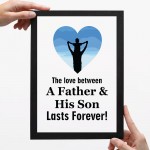 Father And Son Framed Print Fathers Day Gift For Dad From Son