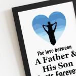 Father And Son Framed Print Fathers Day Gift For Dad From Son