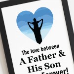 Father And Son Framed Print Fathers Day Gift For Dad From Son