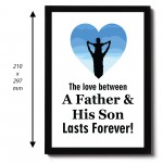 Father And Son Framed Print Fathers Day Gift For Dad From Son