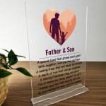 Father And Son A5 Acrylic Poem Plaque Fathers Day Birthday Gift