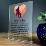 Father And Son A5 Acrylic Poem Plaque Fathers Day Birthday Gift