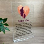 Father And Son A5 Acrylic Poem Plaque Fathers Day Birthday Gift