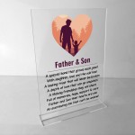 Father And Son A5 Acrylic Poem Plaque Fathers Day Birthday Gift