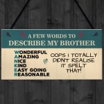 FUNNY Brother Gifts From Sister Funny Birthday Gift For Brother