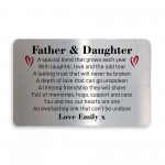 Father & Daughter Dad Metal Wallet Card Keepsake From Daughter