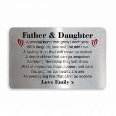 Father & Daughter Dad Metal Wallet Card Keepsake From Daughter