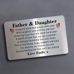 Father & Daughter Dad Metal Wallet Card Keepsake From Daughter