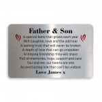 Father & Son Dad Metal Wallet Card Keepsake From Son