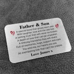 Father & Son Dad Metal Wallet Card Keepsake From Son