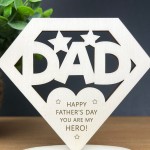 Fathers Day Gift Wood Sign Novelty Gift for Dad Daddy Superhero