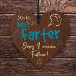 Funny Fathers Day Sign From Daughter Son Wood Heart Novelty Gift