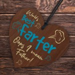Funny Fathers Day Sign From Daughter Son Wood Heart Novelty Gift
