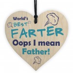 Novelty Fathers Day Sign Funny Dad Gift For Birthday Wood Heart