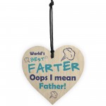Novelty Fathers Day Sign Funny Dad Gift For Birthday Wood Heart