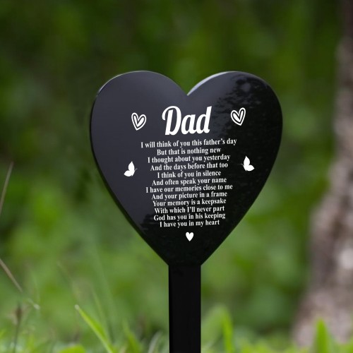 Dad Fathers Day Memorial Plaque Stake Ornament Grave Remembrance