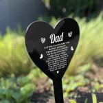 Dad Fathers Day Memorial Plaque Stake Ornament Grave Remembrance