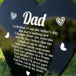 Dad Fathers Day Memorial Plaque Stake Ornament Grave Remembrance