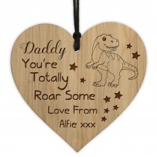 Daddy You Are Roarsome Engraved Heart Personalised Fathers Day