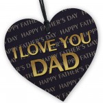 Happy Fathers Day Gift For Dad From Daughter Son Wood Heart Dad 