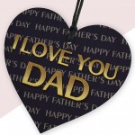Happy Fathers Day Gift For Dad From Daughter Son Wood Heart Dad 