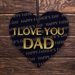 Happy Fathers Day Gift For Dad From Daughter Son Wood Heart Dad 