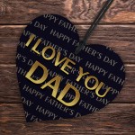 Happy Fathers Day Gift For Dad From Daughter Son Wood Heart Dad 