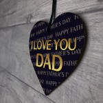 Happy Fathers Day Gift For Dad From Daughter Son Wood Heart Dad 