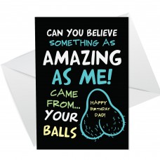 Funny Joke RUDE Birthday Card For Dad From Daughter Son