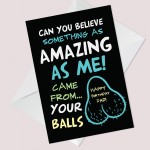Funny Joke RUDE Birthday Card For Dad From Daughter Son