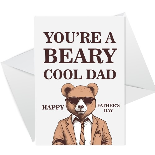 Cool Fathers Day Card For Dad BEARY COOL DAD Fathers Day Card