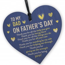Fathers Day Thank You Gift For Dad Wooden Heart Gifts
