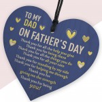 Fathers Day Thank You Gift For Dad Wooden Heart Gifts
